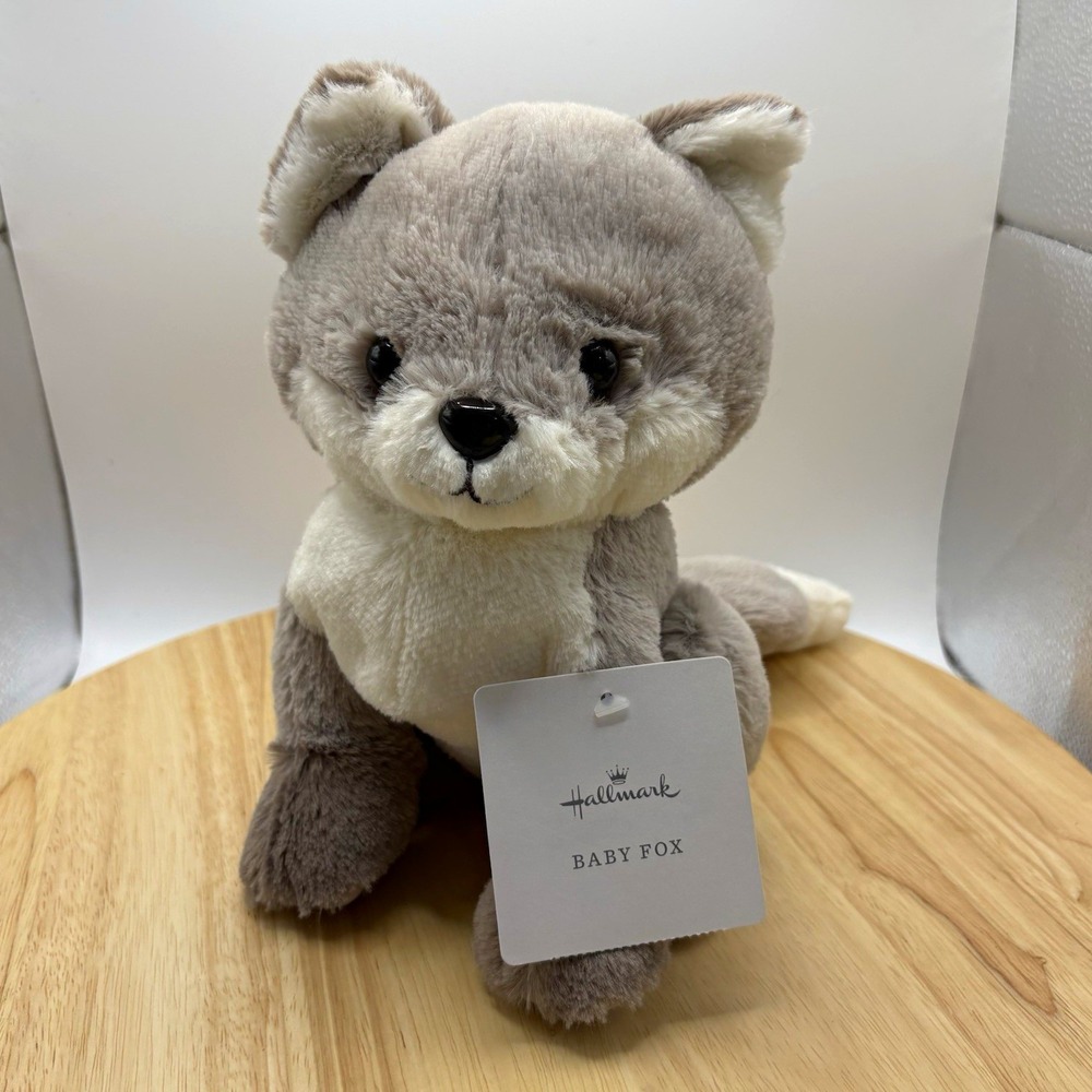 Hallmark Baby Fox Gray/White Beanbag Plush Stuffed Animal small NWT